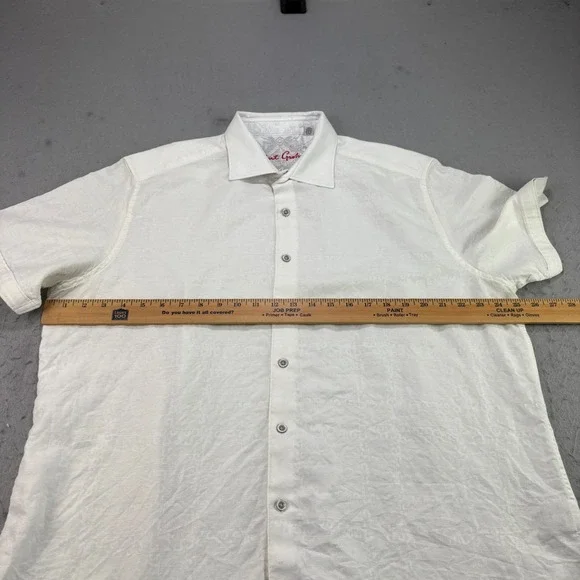 Robert Graham Linen Shirt Mens 2XL White Embroidered Button Up Beach Casual - Picture 5 of 11